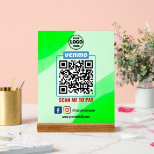 Venmo QR Code Zahlung Recherche, um Unternehmen Acrylschild