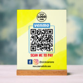 Venmo QR Code Zahlung | Recherche, um Unternehmen Acrylschild (Neutral)