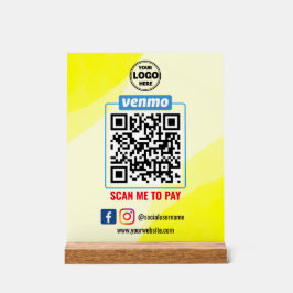 Venmo QR Code Zahlung | Recherche, um Unternehmen Acrylschild