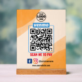 Venmo QR Code Zahlung | Recherche, um Unternehmen  Acrylschild (Neutral)
