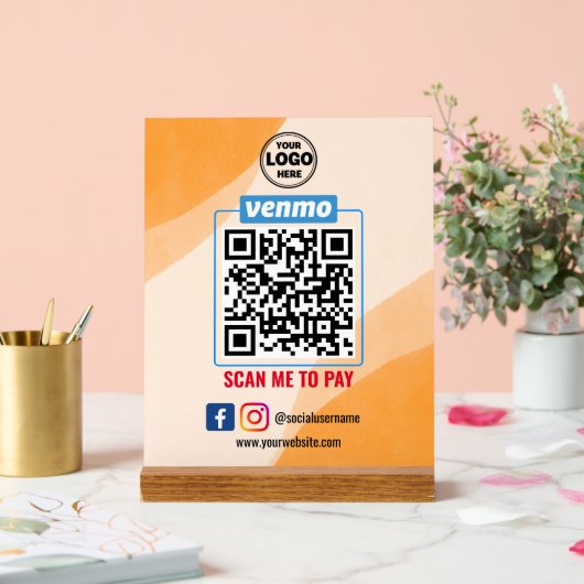 Venmo QR Code Zahlung | Recherche, um Unternehmen  Acrylschild (Hochzeit)