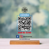 Venmo QR Code Zahlung | Recherche, um Unternehmen Acrylschild (Neutral)