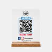 Venmo QR Code Zahlung | Recherche, um Unternehmen Acrylschild (Vorderseite)