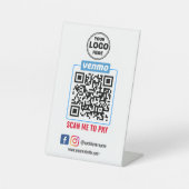 Venmo QR Code Zahlung | Recherche, um Unternehmen Sockelschild (Vorderseite)