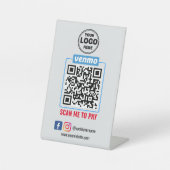 Venmo QR Code Zahlung | Recherche, um Unternehmen Sockelschild (Vorderseite)