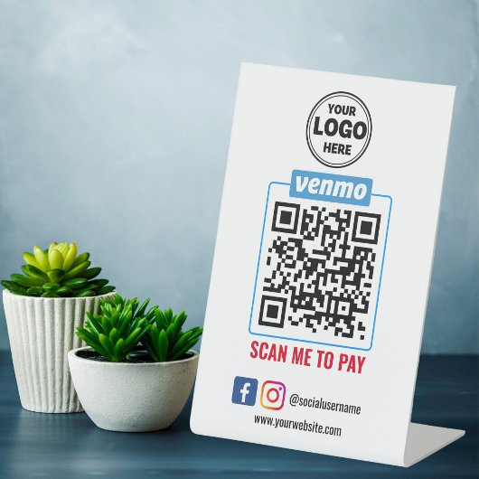 Venmo QR Code Zahlung | Recherche, um Unternehmen Sockelschild