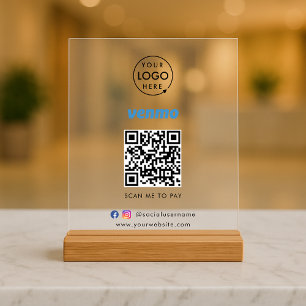 Venmo QR Code Zahlung   Scan to Pay Business Logo Acrylschild