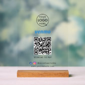 Venmo QR Code Zahlung | Scan to Pay Business Logo Acrylschild (Neutral)