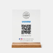 Venmo QR Code Zahlung | Scan to Pay Business Logo Acrylschild (Vorderseite)