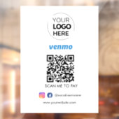 Venmo QR Code Zahlung | Scan to Pay Business Logo Fensteraufkleber (Blatt 2)
