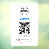 Venmo QR Code Zahlung | Scan to Pay Business Logo Fensteraufkleber (Blatt 3)