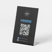 Venmo QR Code Zahlung | Scan to Pay Business Logo Sockelschild (Vorderseite)