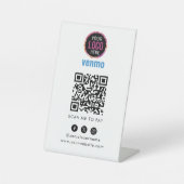 Venmo QR Code Zahlung | Scan to Pay Business Logo Sockelschild (Vorderseite)