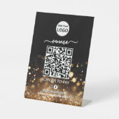 Venmo QR Code Zahlung | Scan to Pay Business Logo Sockelschild (Vorderseite)