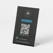 Venmo QR Code Zahlung | Scan to Pay Business Logo Sockelschild (Vorderseite)