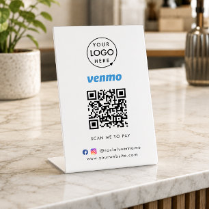 Venmo QR Code Zahlung Scan to Pay Business Logo Sockelschild