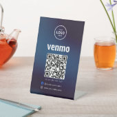 Venmo QR Code Zahlung | Scan to Pay Business Logo Sockelschild (In SItu)