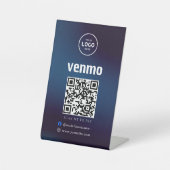 Venmo QR Code Zahlung | Scan to Pay Business Logo Sockelschild (Vorderseite)