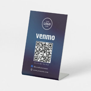 Venmo QR Code Zahlung Scan to Pay Business Logo Sockelschild