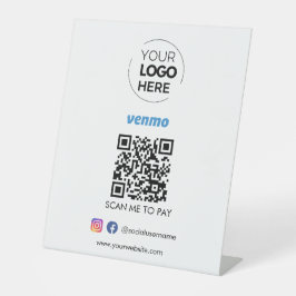 Venmo QR Code Zahlung | Scan to Pay Business Logo Sockelschild