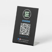 Venmo QR Code Zahlung | Scan to Pay Business Logo Sockelschild (Vorderseite)