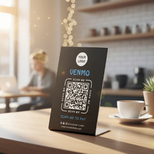 Venmo QR-Code-Zahlung Scannen Sie zum Bezahlen d Sockelschild