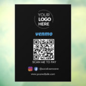 Venmo QR Code Zahlung | Scannen, um schwarz zu bez Fensteraufkleber (Blatt 3)