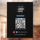 Venmo QR Code Zahlung | Scannen, um schwarz zu bez Fensteraufkleber (Blatt 2)
