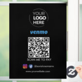 Venmo QR Code Zahlung | Scannen, um schwarz zu bez Fensteraufkleber (Zuhause)