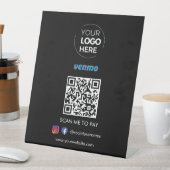Venmo QR Code Zahlung | Scannen, um schwarz zu bez Sockelschild (In Situ)