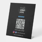 Venmo QR Code Zahlung | Scannen, um schwarz zu bez Sockelschild (Vorderseite)