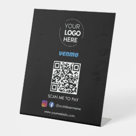 Venmo QR Code Zahlung | Scannen, um schwarz zu bez Sockelschild