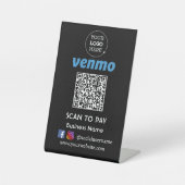 Venmo QR Code Zahlung | Zur Bezahlung scannen Sockelschild (Vorderseite)