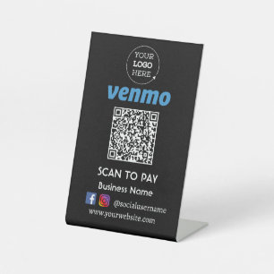 Venmo QR Code Zahlung Zur Bezahlung scannen Sockelschild