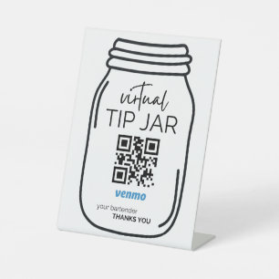 Venmo QR Code-Zeichen für Barkeeper Sockelschild