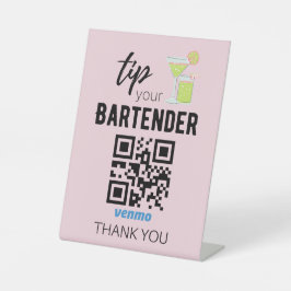 Venmo QR Code-Zeichen für Barkeeper Sockelschild