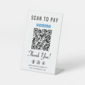 Venmo Scan to Pay QR Code Tabletop Sockelschild (Vorderseite)