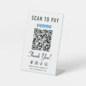 Venmo Scan to Pay QR Code Tabletop Sockelschild (Vorderseite)