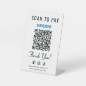 Venmo Scan to Pay QR-Code Tischständer Sockelschild (Vorderseite)