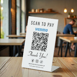 Venmo Scan to Pay QR-Code Tischständer Sockelschild