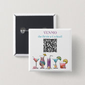 VENMO the Bridge a Cocktail Custom QR Code Button (Vorne & Hinten)