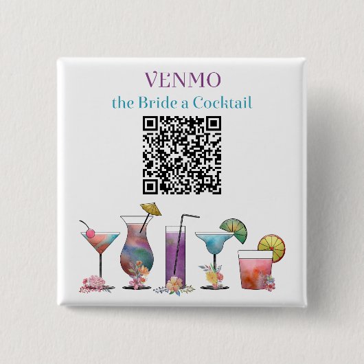 VENMO the Bridge a Cocktail Custom QR Code Button (Vorderseite)