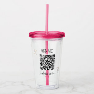 VENMO the Bridge a Drink QR Code Junggeselinnen-Ab Acryltrinkbecher