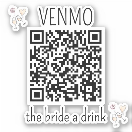 VENMO the Bridge a Drink QR Code Junggeselinnen-Ab Aufkleber (Vorderseite)