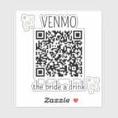 VENMO the Bridge a Drink QR Code Junggeselinnen-Ab Aufkleber (Blatt)