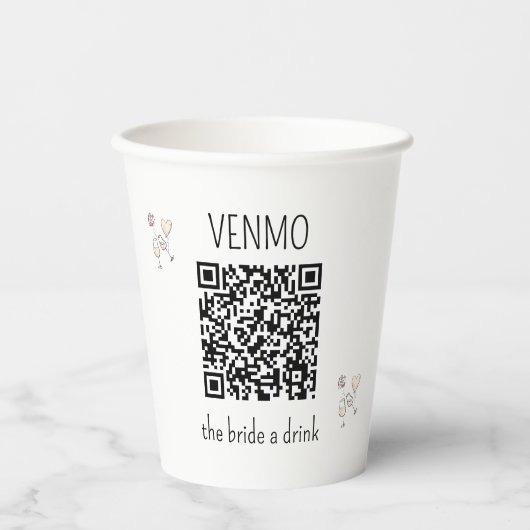 VENMO the Bridge a Drink QR Code Junggeselinnen-Ab Pappbecher (Vorderseite)