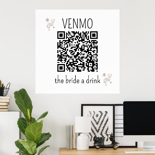VENMO the Bridge a Drink QR Code Junggeselinnen-Ab Poster (Heimbüro)
