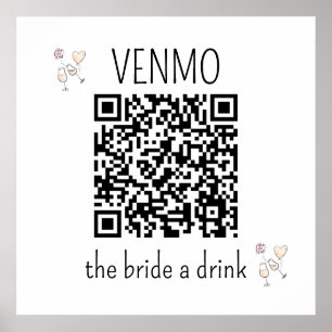 VENMO the Bridge a Drink QR Code Junggeselinnen-Ab Poster
