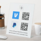 Venmo- und PayPal-QR-Code-Scan-to-Pay-Logo-Ständer Sockelschild (In Situ)