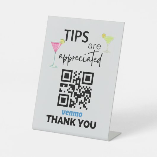 Venmo Zeichen für Barkeeper Sockelschild (Vorderseite)